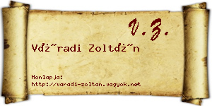Váradi Zoltán névjegykártya